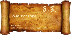 Baur Boriska névjegykártya